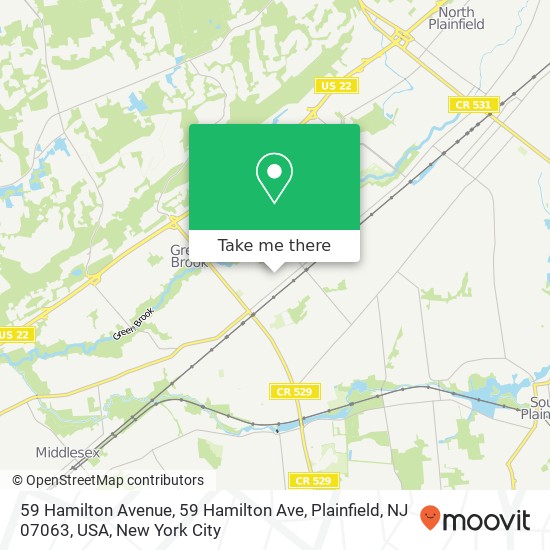 Mapa de 59 Hamilton Avenue, 59 Hamilton Ave, Plainfield, NJ 07063, USA