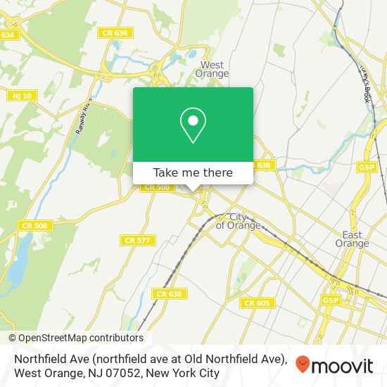 Mapa de Northfield Ave (northfield ave at Old Northfield Ave), West Orange, NJ 07052