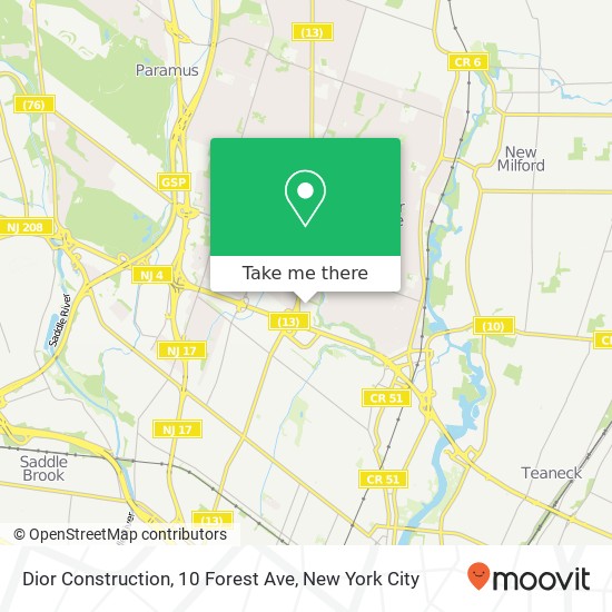 Dior Construction, 10 Forest Ave map