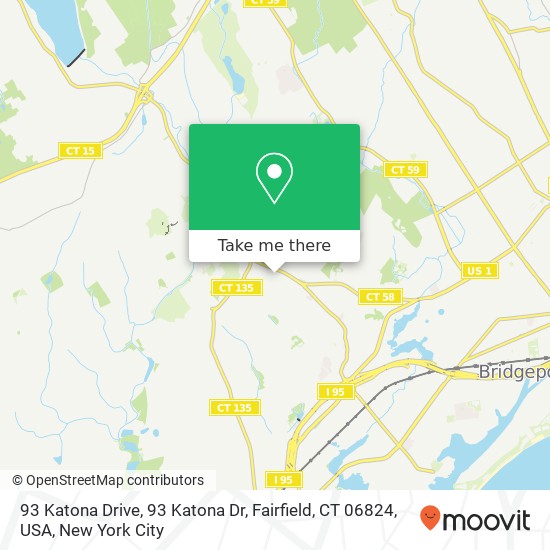 Mapa de 93 Katona Drive, 93 Katona Dr, Fairfield, CT 06824, USA