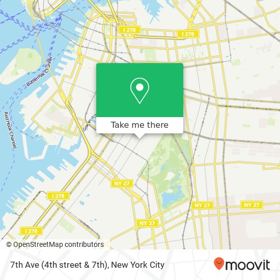 Mapa de 7th Ave (4th street & 7th), Brooklyn, NY 11215