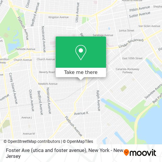 Foster Ave (utica and foster avenue) map