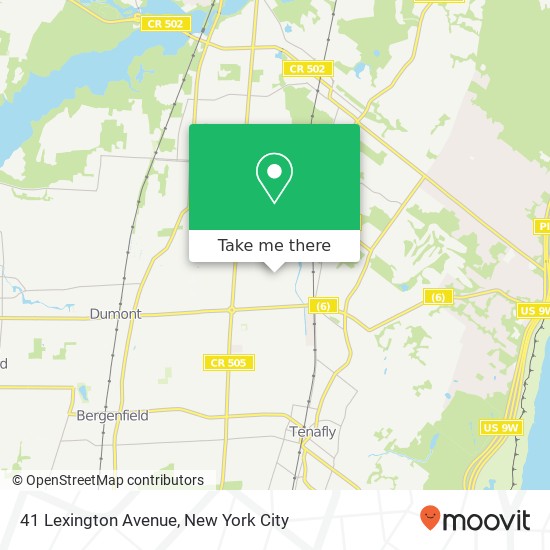 Mapa de 41 Lexington Avenue, 41 Lexington Ave, Cresskill, NJ 07626, USA