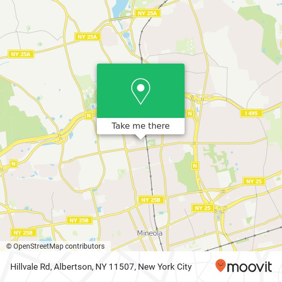 Mapa de Hillvale Rd, Albertson, NY 11507