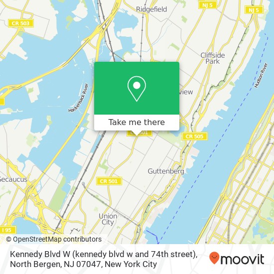 Kennedy Blvd W (kennedy blvd w and 74th street), North Bergen, NJ 07047 map