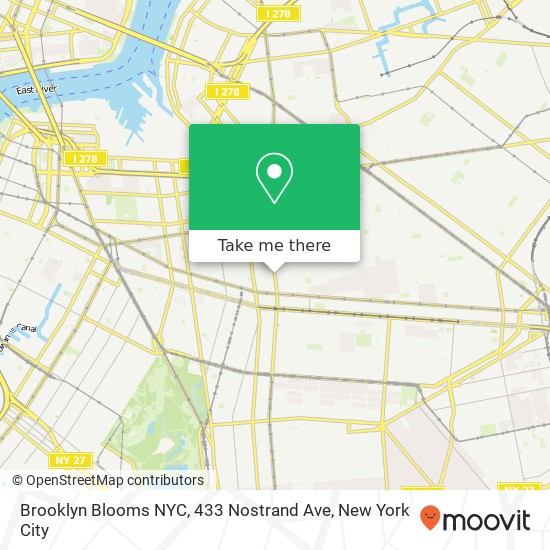 Mapa de Brooklyn Blooms NYC, 433 Nostrand Ave