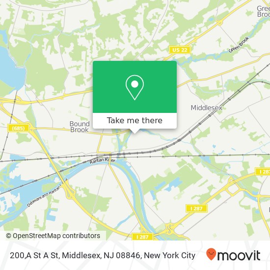 Mapa de 200,A St A St, Middlesex, NJ 08846