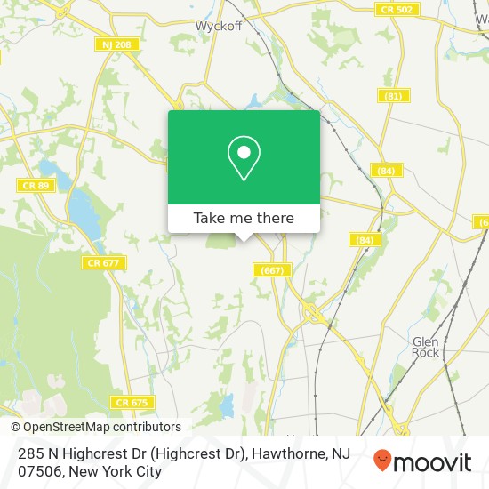 285 N Highcrest Dr (Highcrest Dr), Hawthorne, NJ 07506 map
