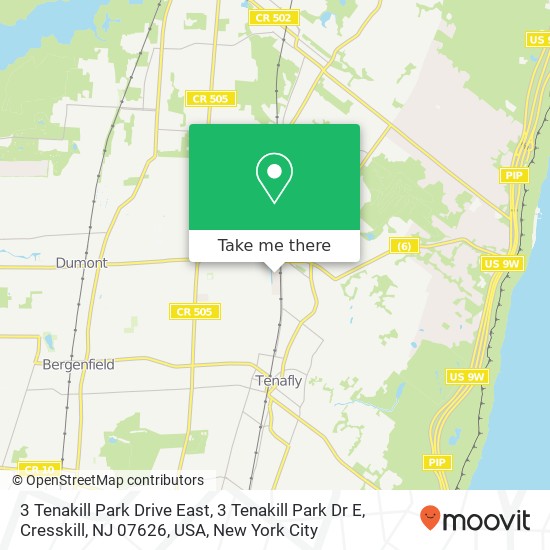 3 Tenakill Park Drive East, 3 Tenakill Park Dr E, Cresskill, NJ 07626, USA map