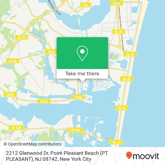 Mapa de 2212 Glenwood Dr, Point Pleasant Beach (PT PLEASANT), NJ 08742