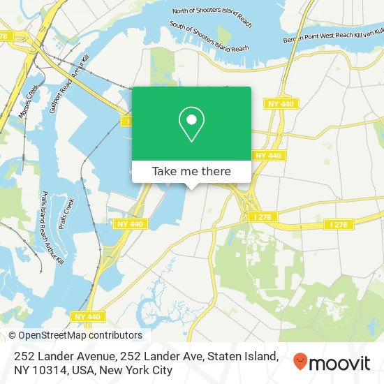 Mapa de 252 Lander Avenue, 252 Lander Ave, Staten Island, NY 10314, USA
