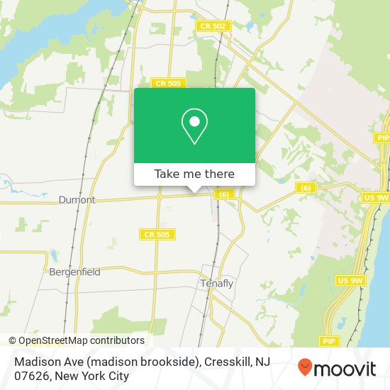 Mapa de Madison Ave (madison brookside), Cresskill, NJ 07626