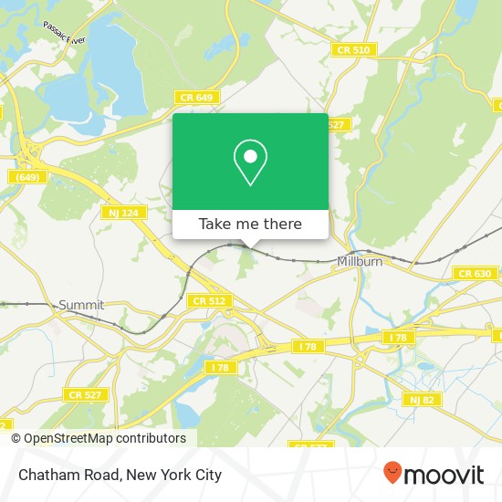 Mapa de Chatham Road, Chatham Rd, Short Hills, NJ 07078, USA