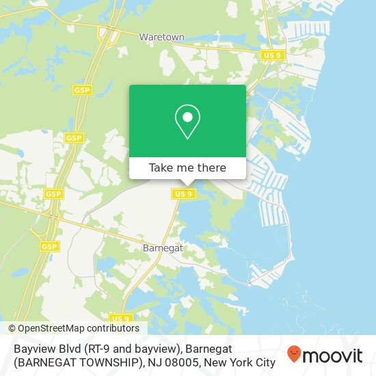 Bayview Blvd (RT-9 and bayview), Barnegat (BARNEGAT TOWNSHIP), NJ 08005 map