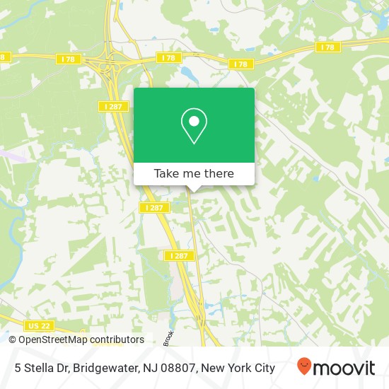 Mapa de 5 Stella Dr, Bridgewater, NJ 08807