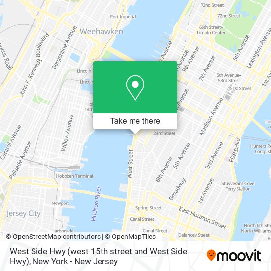 West Side Hwy (west 15th street and West Side Hwy) map