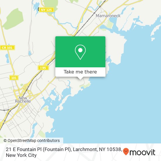Mapa de 21 E Fountain Pl (Fountain Pl), Larchmont, NY 10538