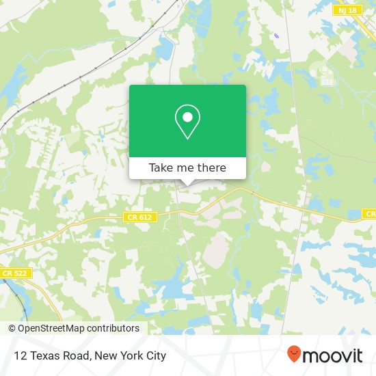 Mapa de 12 Texas Road, 12 Texas Rd, Monroe Township, NJ 08831, USA