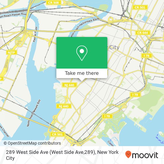 Mapa de 289 West Side Ave (West Side Ave,289), Jersey City, NJ 07305