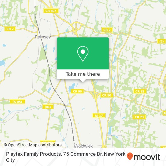 Mapa de Playtex Family Products, 75 Commerce Dr