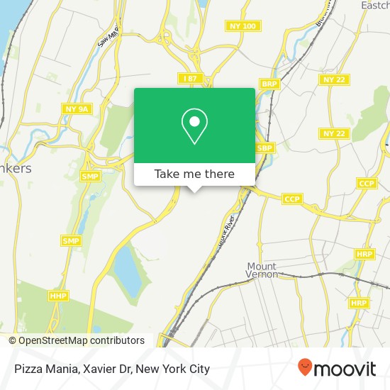 Mapa de Pizza Mania, Xavier Dr