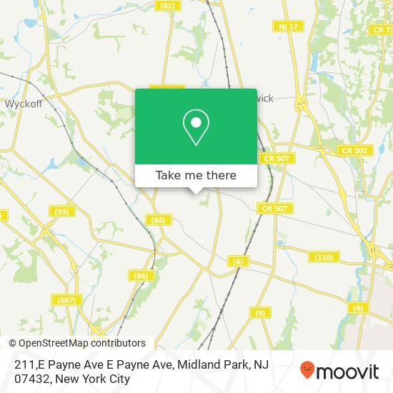 Mapa de 211,E Payne Ave E Payne Ave, Midland Park, NJ 07432