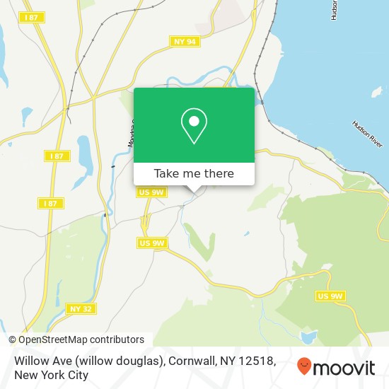 Mapa de Willow Ave (willow douglas), Cornwall, NY 12518