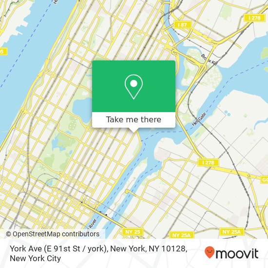 Mapa de York Ave (E 91st St / york), New York, NY 10128