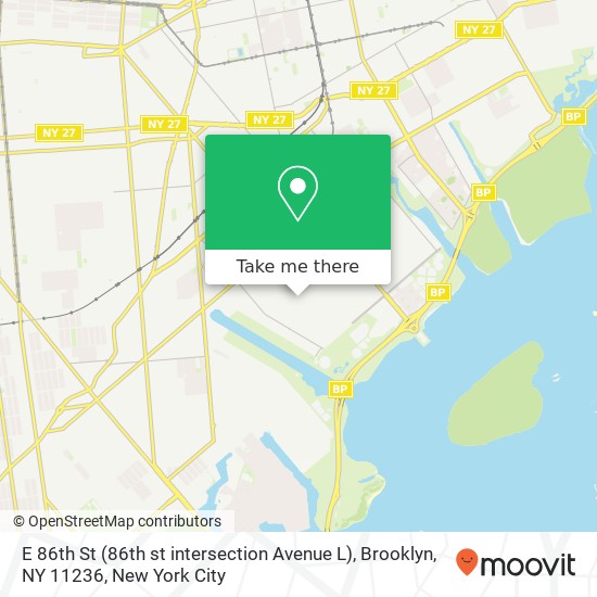 Mapa de E 86th St (86th st intersection Avenue L), Brooklyn, NY 11236