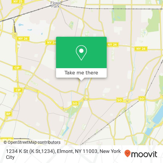 1234 K St (K St,1234), Elmont, NY 11003 map