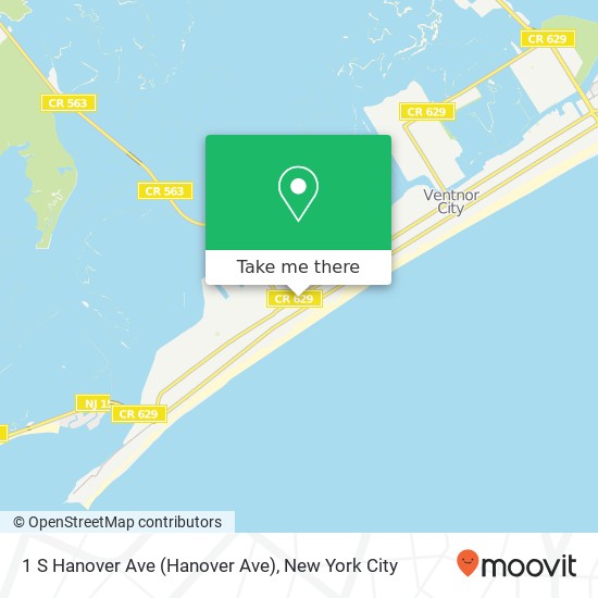 Mapa de 1 S Hanover Ave (Hanover Ave), Margate City, NJ 08402