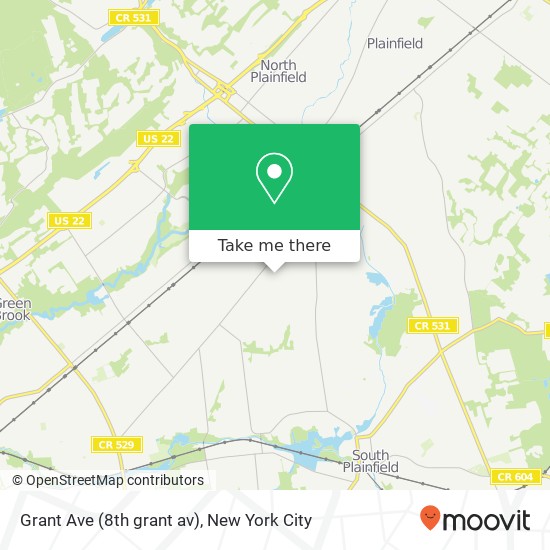 Mapa de Grant Ave (8th grant av), Plainfield, NJ 07060