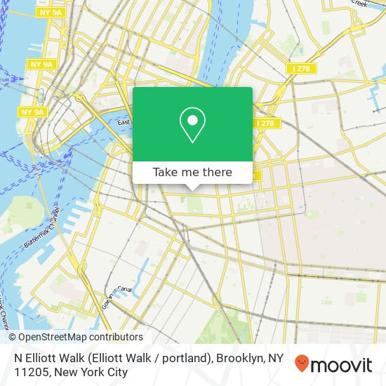 Mapa de N Elliott Walk (Elliott Walk / portland), Brooklyn, NY 11205