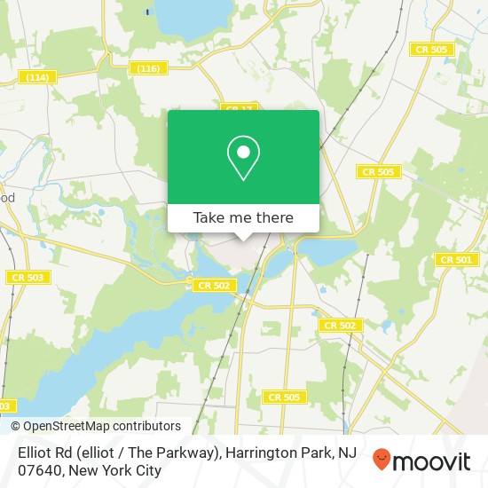 Mapa de Elliot Rd (elliot / The Parkway), Harrington Park, NJ 07640