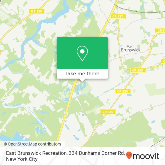 East Brunswick Recreation, 334 Dunhams Corner Rd map