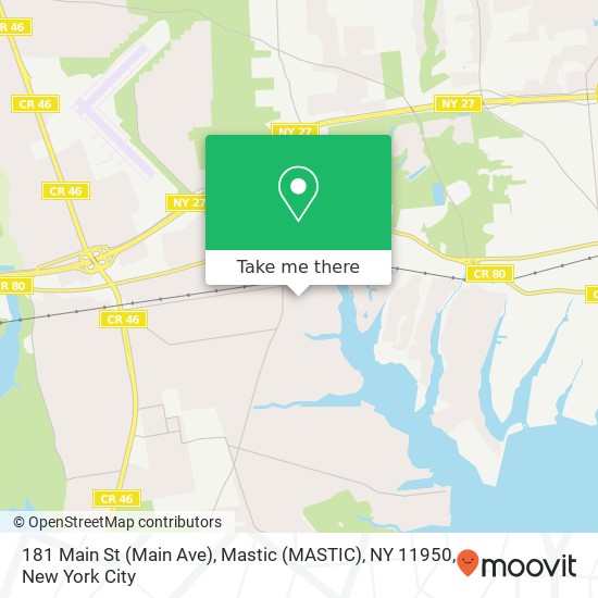 181 Main St (Main Ave), Mastic (MASTIC), NY 11950 map