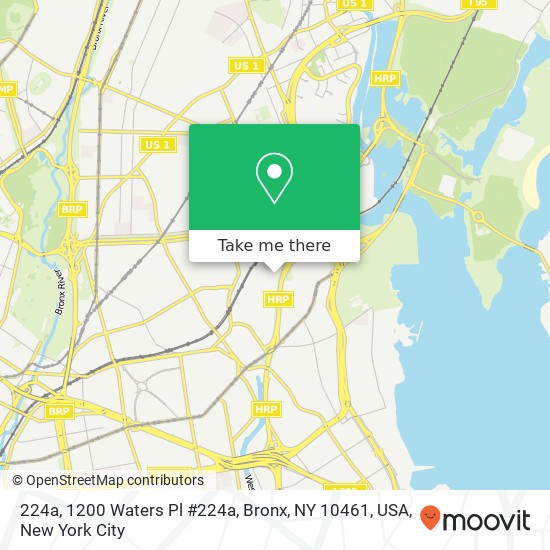 Mapa de 224a, 1200 Waters Pl #224a, Bronx, NY 10461, USA