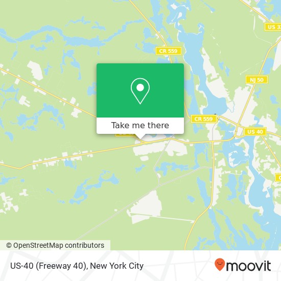 Mapa de US-40 (Freeway 40), Mays Landing (ENGLISH CREEK), NJ 08330