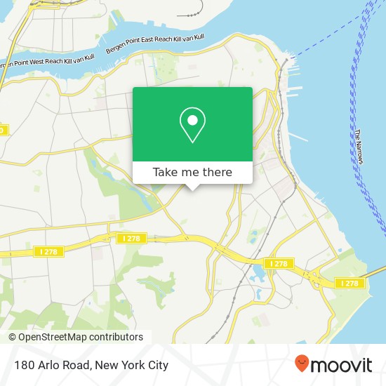 Mapa de 180 Arlo Road, 180 Arlo Rd, Staten Island, NY 10301, USA