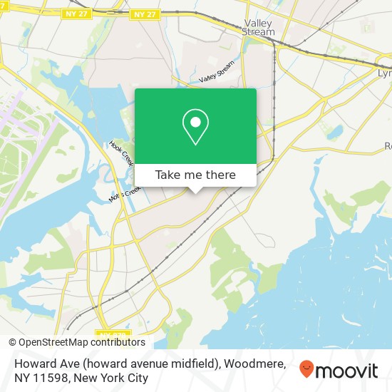 Mapa de Howard Ave (howard avenue midfield), Woodmere, NY 11598