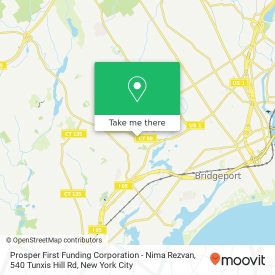 Mapa de Prosper First Funding Corporation - Nima Rezvan, 540 Tunxis Hill Rd