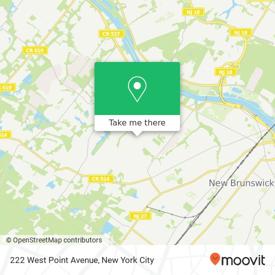 Mapa de 222 West Point Avenue, 222 W Point Ave, Somerset, NJ 08873, USA