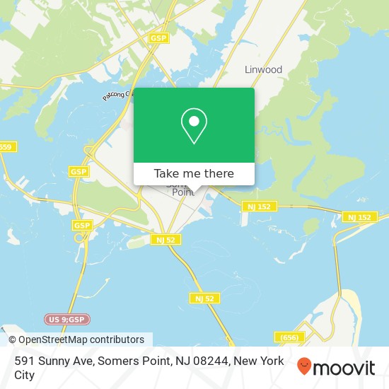 Mapa de 591 Sunny Ave, Somers Point, NJ 08244