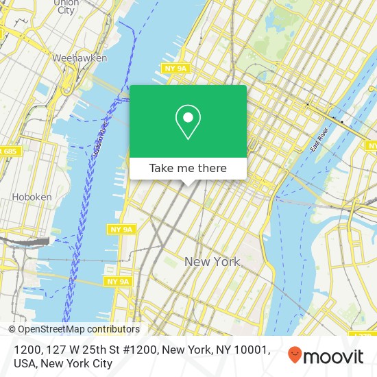 1200, 127 W 25th St #1200, New York, NY 10001, USA map