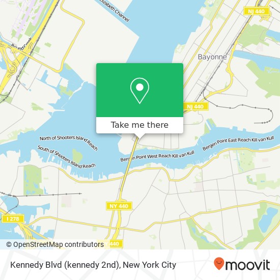 Mapa de Kennedy Blvd (kennedy 2nd), Bayonne, NJ 07002