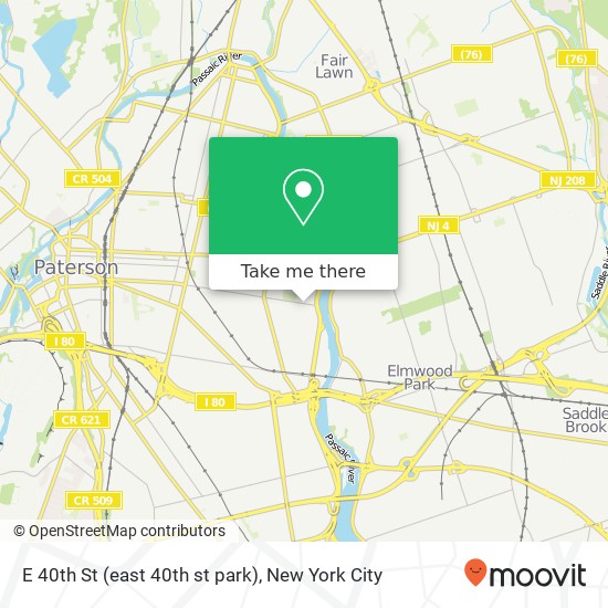 Mapa de E 40th St (east 40th st park), Paterson, NJ 07504