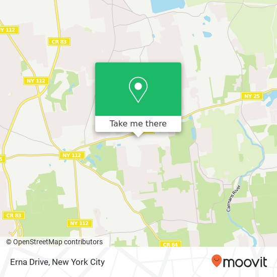 Mapa de Erna Drive, Erna Dr, Coram, NY 11727, USA