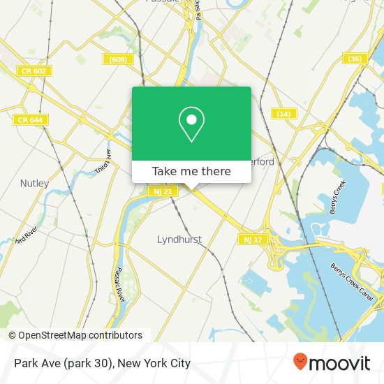 Mapa de Park Ave (park 30), Lyndhurst, NJ 07071