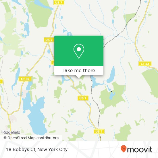 Mapa de 18 Bobbys Ct, Ridgefield, CT 06877