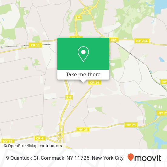 Mapa de 9 Quantuck Ct, Commack, NY 11725